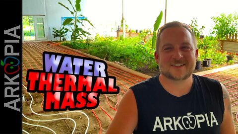 Water Thermal Mass for Deep Winter Greenhouse