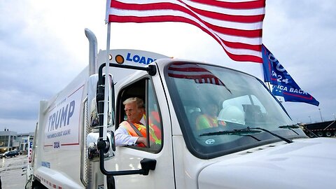 Trump Holds Press Conference In Garbage Truck En Route To Green Bay Rally