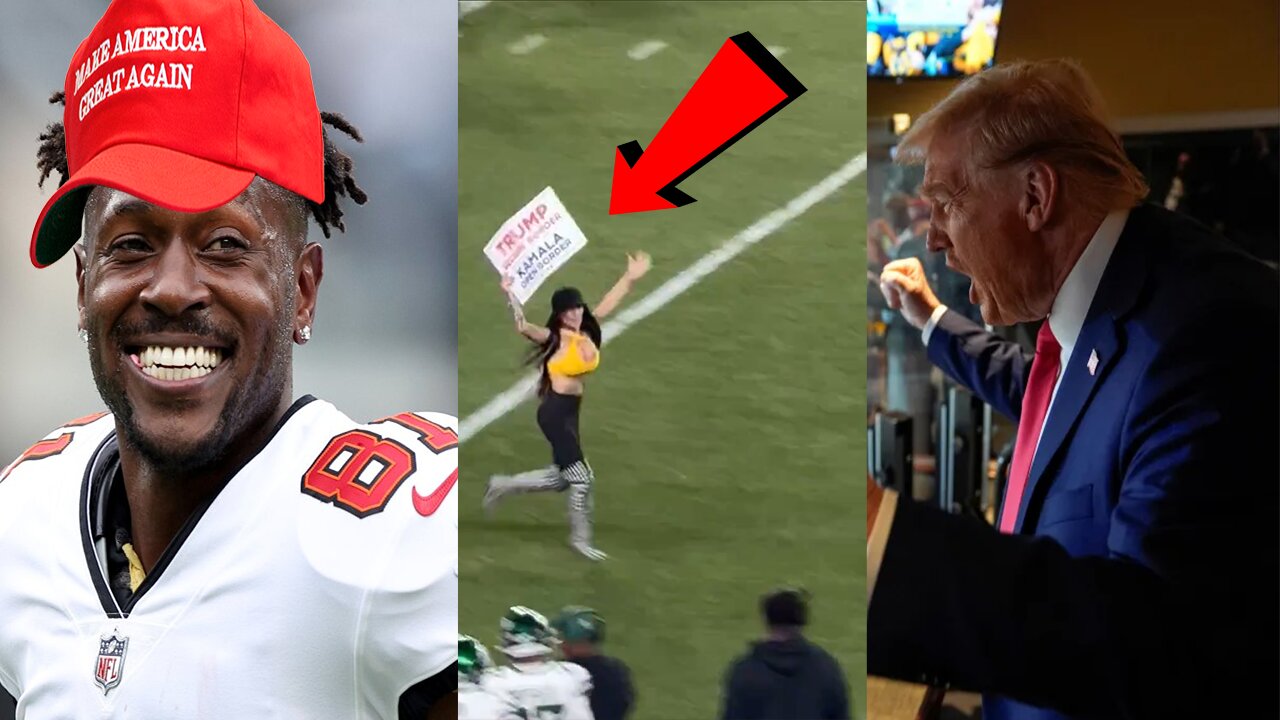 Pro Trump STREAKER RUNS ON THE FIELD during game! Crowd ERUPTS for Trump at Jets vs Steelers game!