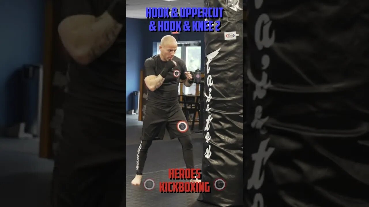 Heroes Training Center | Kickboxing "How To Double Up" Hook & Uppercut & Hook & Knee 2 BH | #Shorts