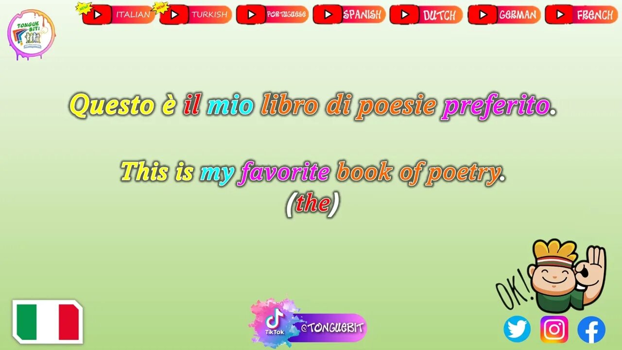 New Italian Sentences! \\ Week: 8 Video: 3// Learn Italian with Tongue Bit!