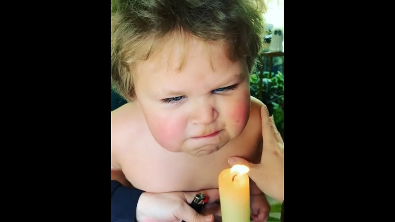 Kid Tries Hard, But Can't Blow Out A Candle