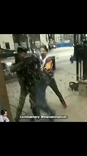 After being attacked an off-duty police officer pulls out his wireless hole puncher.