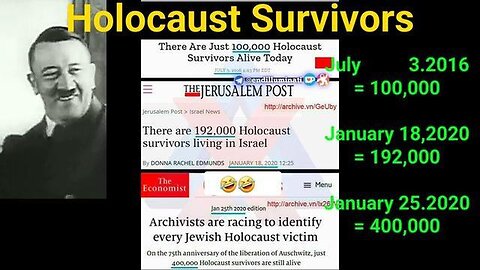 Holocaust Survivors ✡️ they are getting more and more every year 🤣