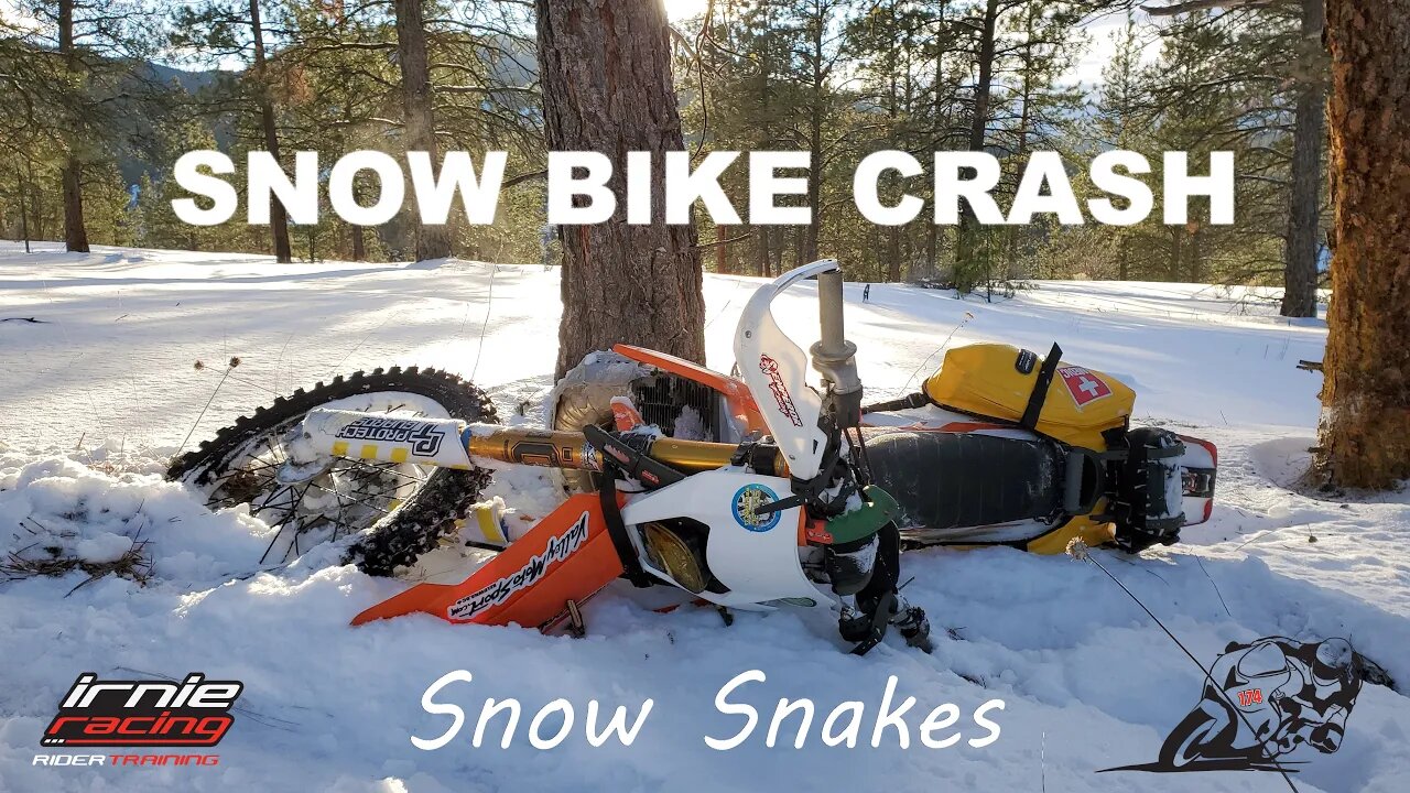 Snow Bike Crash (KTM 300 TPI) - Snow Snakes | Dirtbike Survivorman