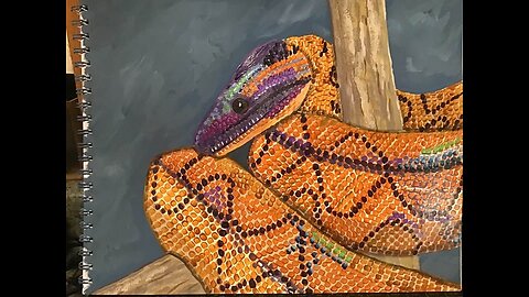 Reptile series painting {Rainbow Boa}