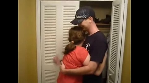 American soldier coming home for the first time in a year to see his little sister for her Birthday.