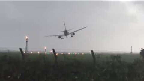 Hurricane Ophelia causes a scary landing in Dublin