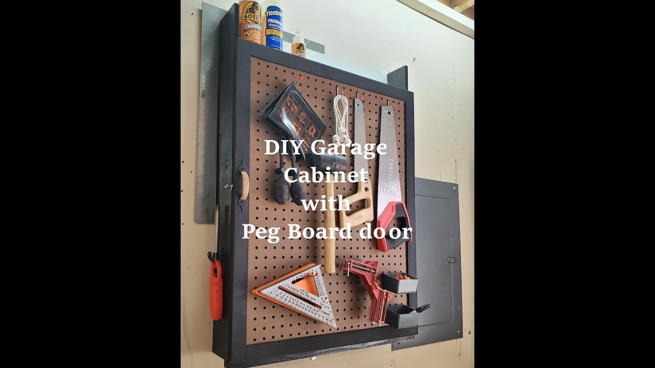 DIY Garage Cabinet with Peg Board Door