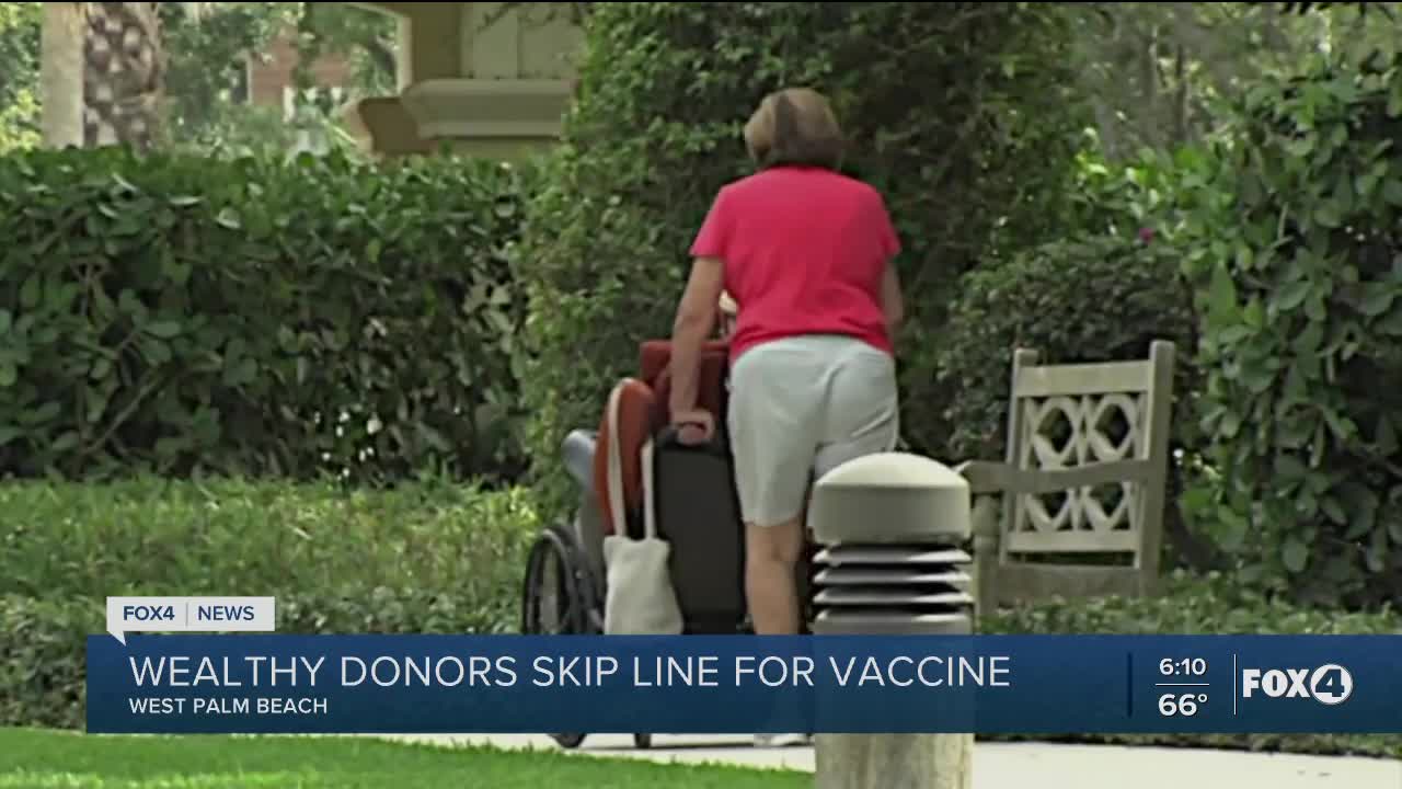 Wealthy donors skip line for vaccine