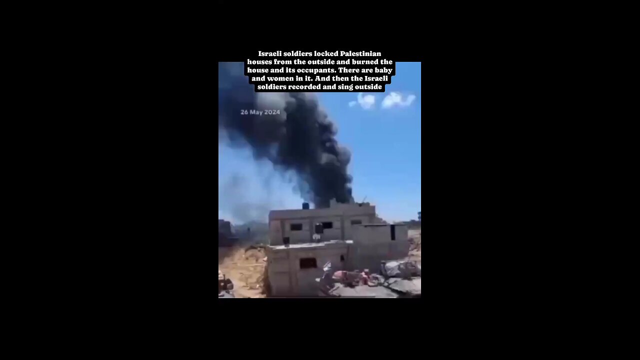 Israeli soldiers locked a baby and women in this house and set fire to it.