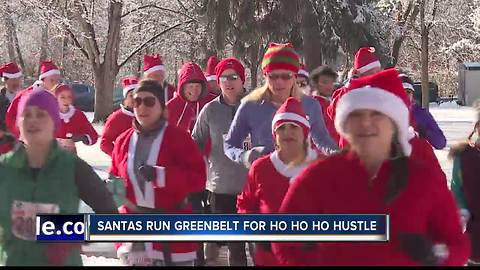 Santas' run the Greenbelt for Ho Ho Ho Hustle
