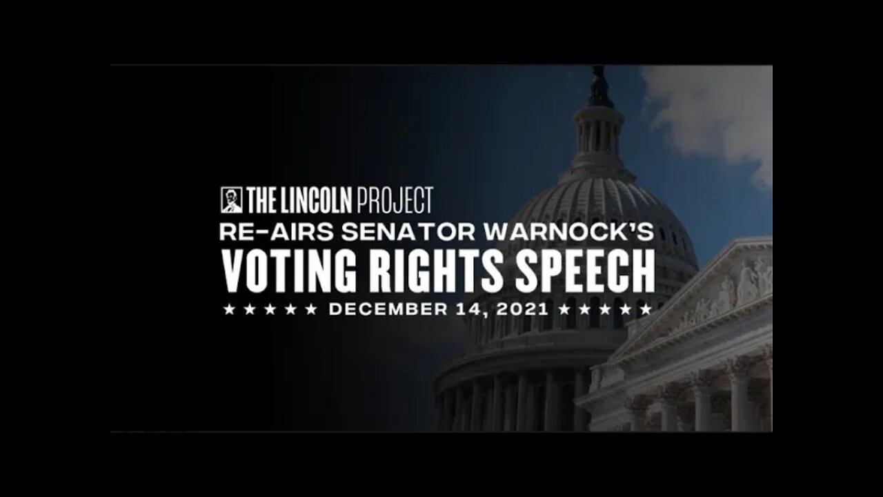 ICYMI: Senator Warnock called on Democrats to act on voting rights back in December.