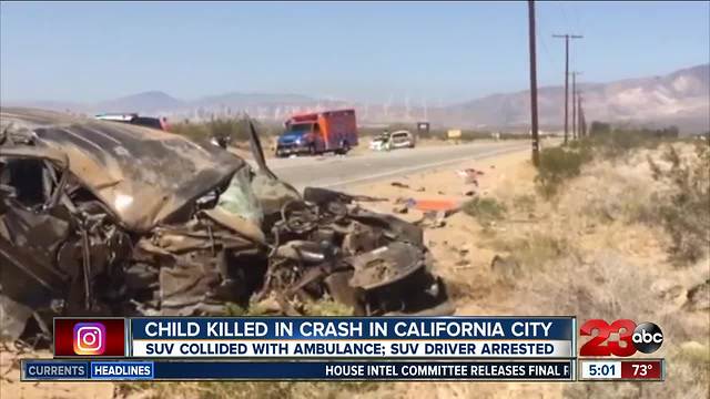 Child killed in crash in California City