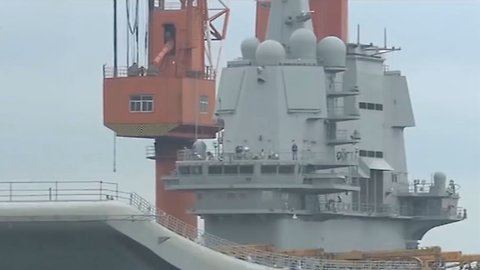 First Chinese-Built Aircraft Carrier Begins Sea Trials