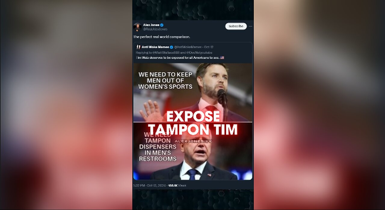 Expose Tampon Tim To The World - Alex Jones on X