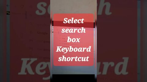 Keyboard shortcut to select search box #shorts #youtubeshorts