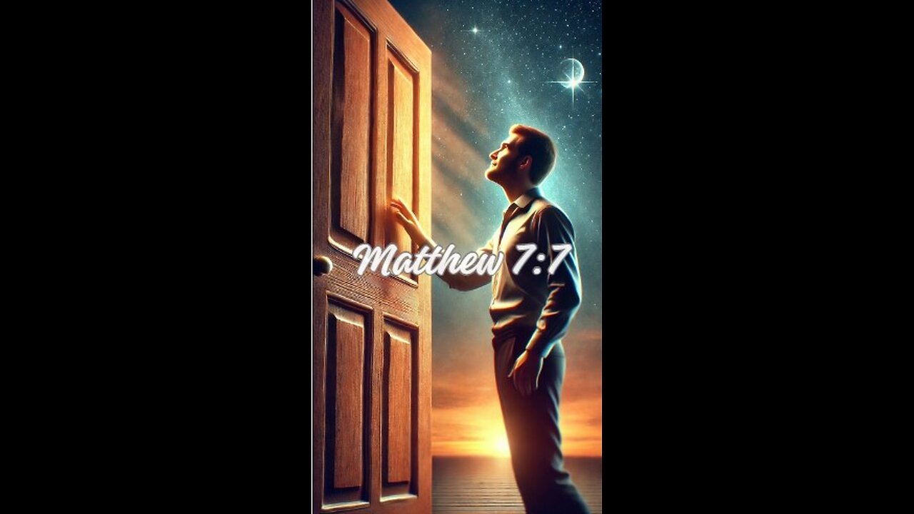 Matthew 7:7 - Ask and it will be given to you; seek and you will find; knock and the door will be...