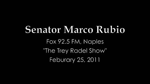 Sen Rubio: U.S. Response On Libya Inadequate