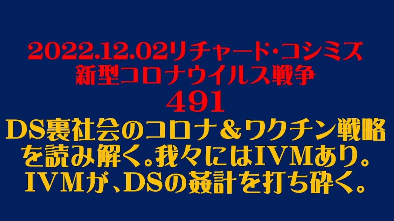 2022.12.02 リチャード・コシミズ新型コロナウイルス戦争４９１