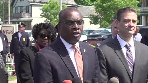 Buffalo, NY Mayor Byron Brown holds a press conference