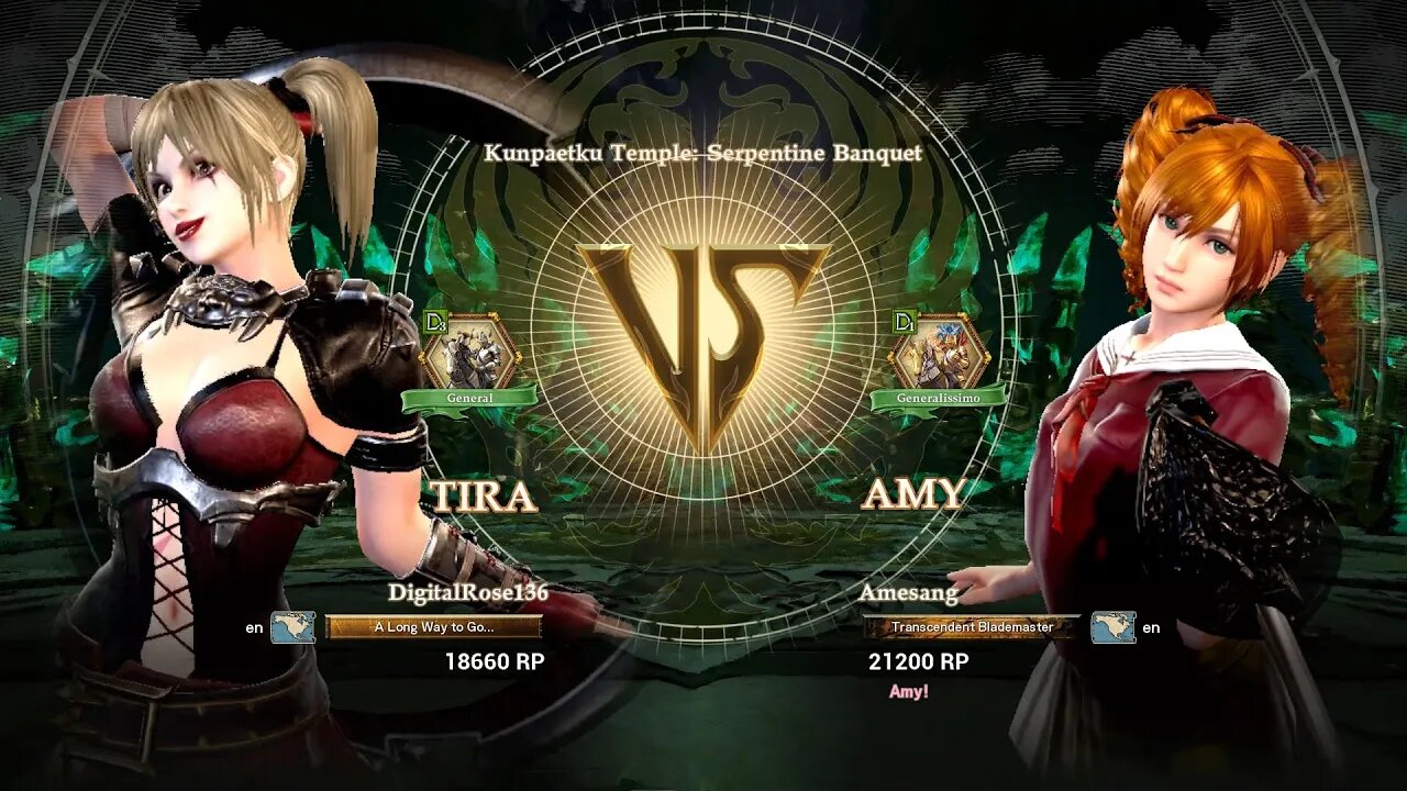 Tira (DigitalRose136) VS Amy (Amesang) (SoulCalibur™ VI: Online)