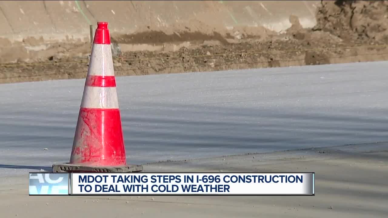 Road crews take extra steps to fix I-696 in cold