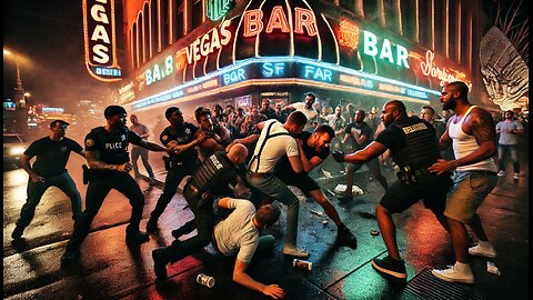 Wild Vegas Bar Fight: Bouncers Rush to Stop the Chaos! 💥👊