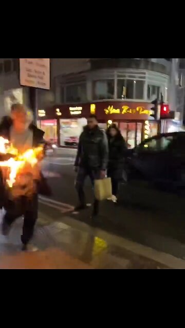 SHOCKING. Man on Fire Runs Down London Street