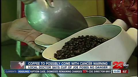 Coffee has a chemical in it that is known to cause cancer, however doctors say there is no worry