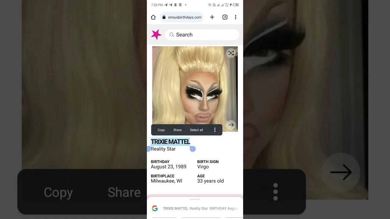 HAPPY 33 BIRTHDAY TRIXIE MATTEL