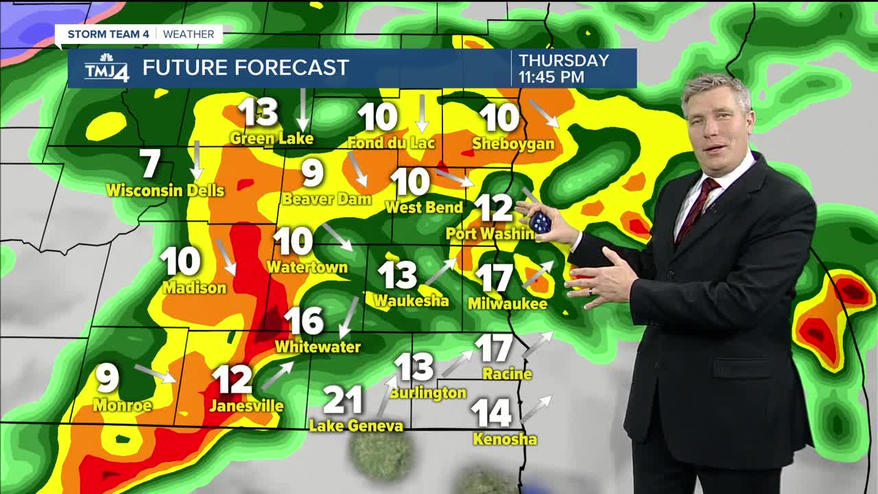 50s and thunderstorms for first day of spring, then windy and chilly