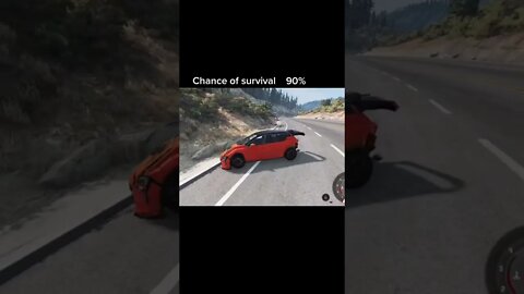 BeamNG DRIVE #car #crash #rollover