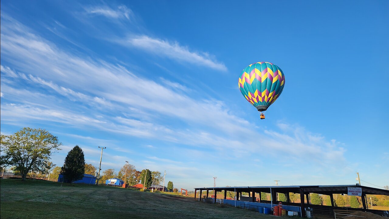 Across the valley in a Hot air Balloon