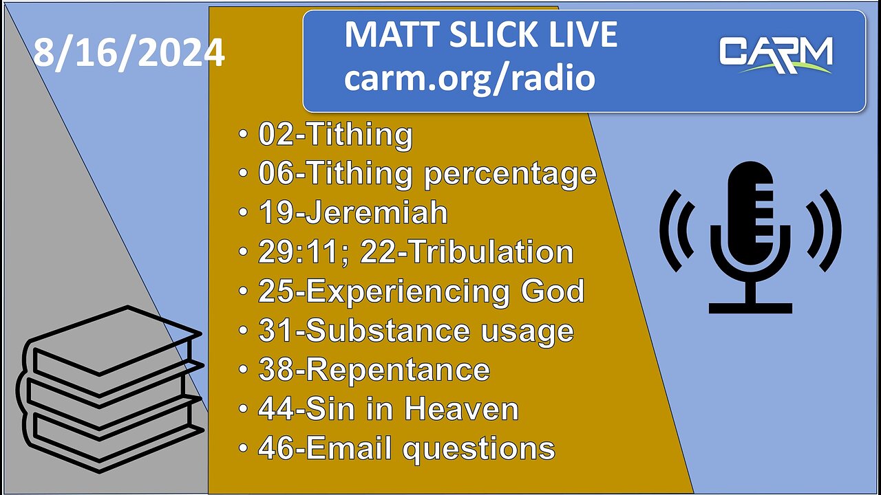 Matt Slick Live,8/16/2024