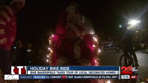 Father and son duo take on Bike Bakersfield's annual Holiday Lights Ride in style