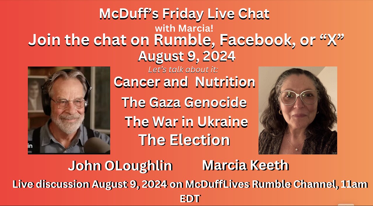 McDuff's Friday Live Chat with Marcia, August 2, 2024