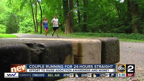 Local husband and wife running non-stop for 24-hours to raise money and awareness about addiction