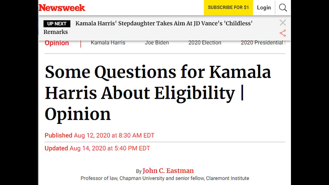 7/30/2024 - VZ Election! SCOTUS! Newsweek doesn't think Harris is eligible! Q Deltas are hot!