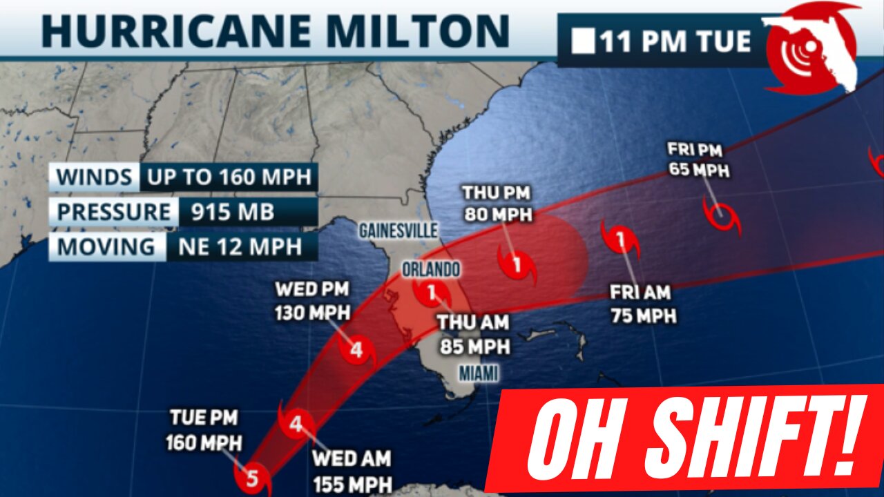 Hurricane Milton Shifts South - 'If you choose to stay you are going to die'...