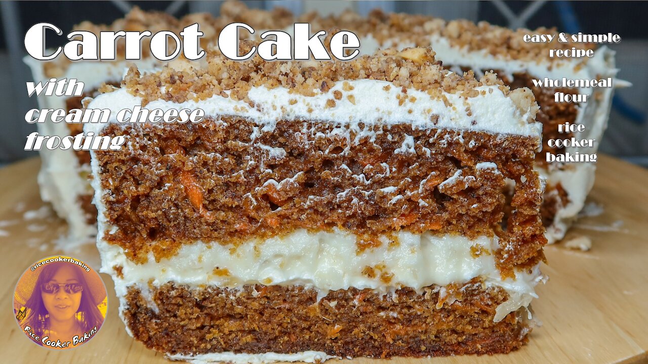 Carrot Cake With Cream Cheese Frosting | Easy & Simple Recipe | EASY RICE OOKER CAKE RECIPES