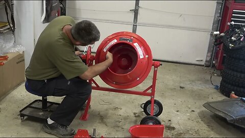 Harbor Freight 1-1/4 Cubic Ft. Cement Mixer. Assembly and Overview. Is this big enough?