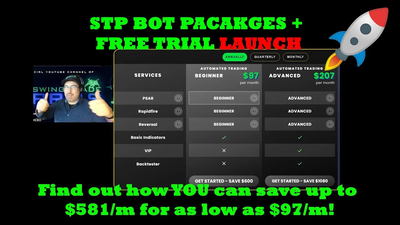 STP Trading Bot Packages + Free Trial LAUNCH - SAVE up to $581 a month for as low as $97 a month!