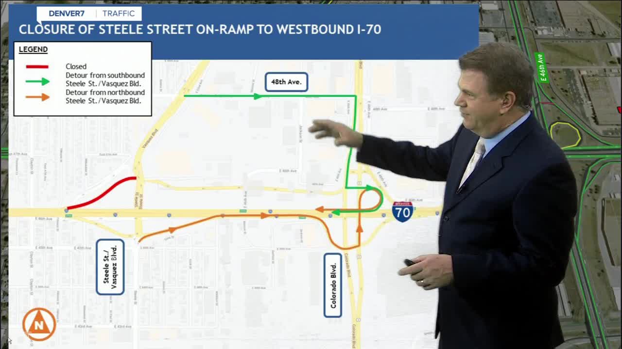 Traffic Alert: Steele St. ramp to WB I-70 closing