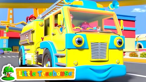 The Fire Truck Song | Wheels On The Fire Truck | Firefighter to the Rescue | Little Treehouse