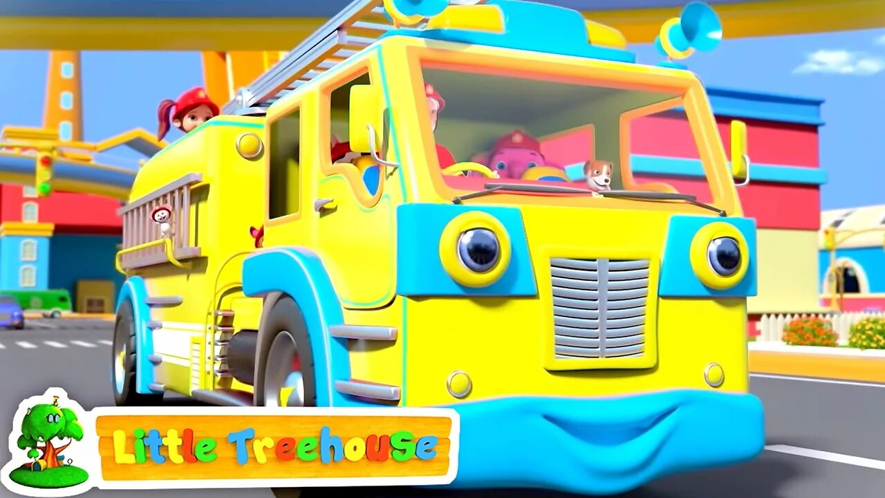 The Fire Truck Song | Wheels On The Fire Truck | Firefighter to the Rescue | Little Treehouse