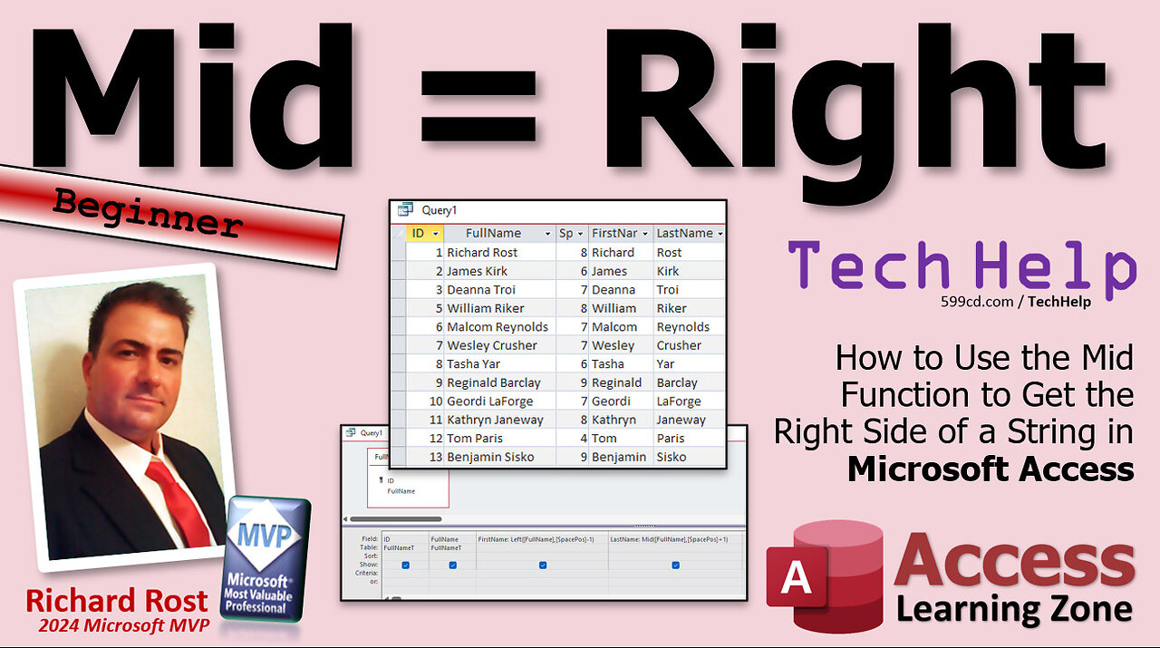 How to Use the Mid Function to Get the Right Side of a String in Microsoft Access