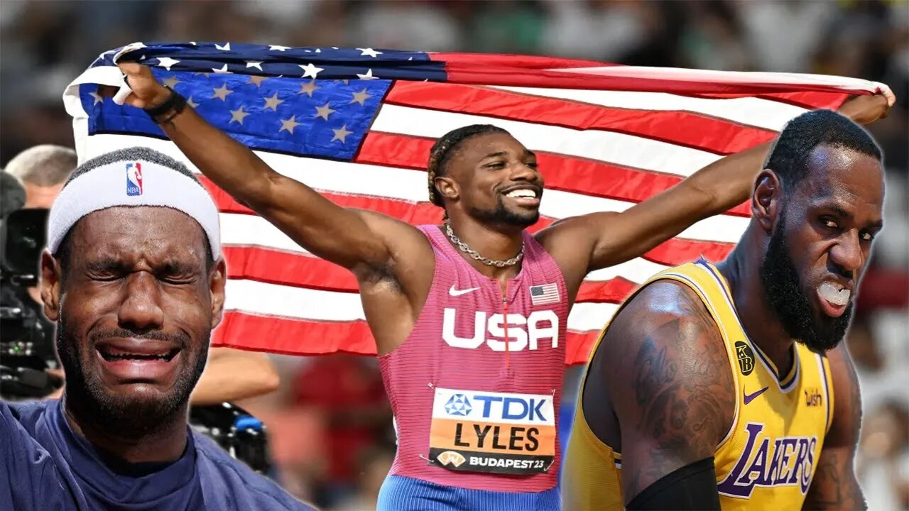 U.S. Sprinter Noah Lyles wins 200m at the World Athletics Championships and TAKES A SHOT at the NBA!