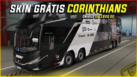 SKIN GRÁTIS CORINTHIANS 2022 PARA ONIBUS G8 1800DD MODSHOP EURO TRUCK SIMULATOR 2 1.45