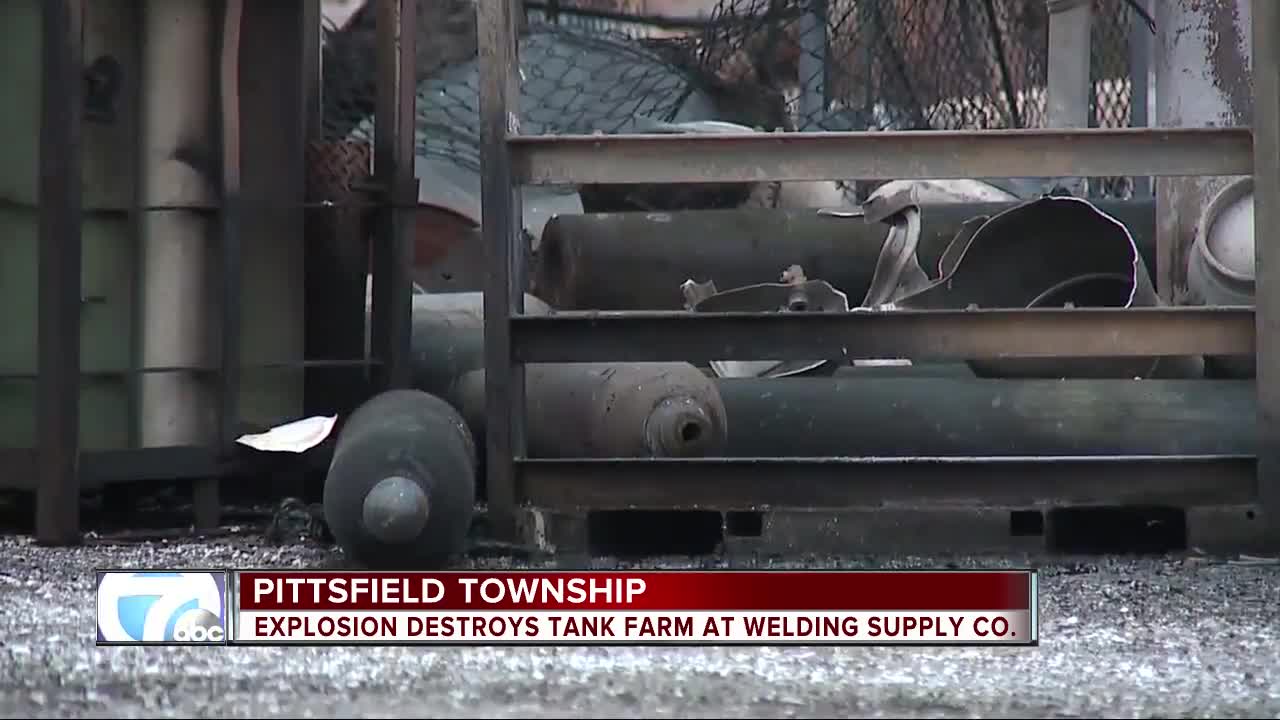 Explosion destroys tank farm at Welding Supply Co.